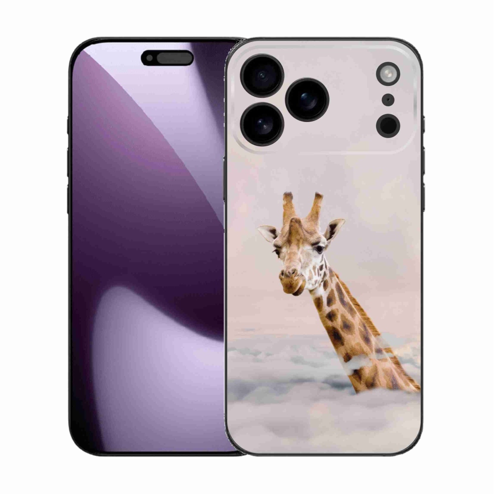 Gélový kryt mmCase na iPhone 17 Pro Max - žirafa v oblakoch