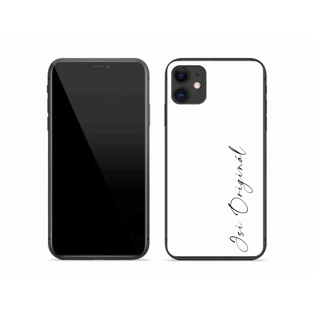 Gélový kryt mmCase na iPhone 11 - si originál biele pozadie