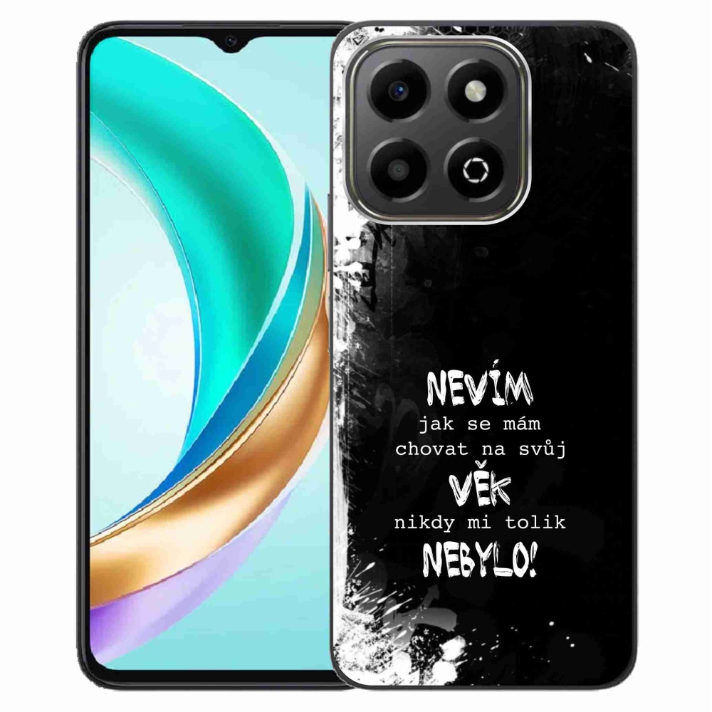 Gélový kryt mmCase na Honor X6b - vtipný text 14 čierne pozadie