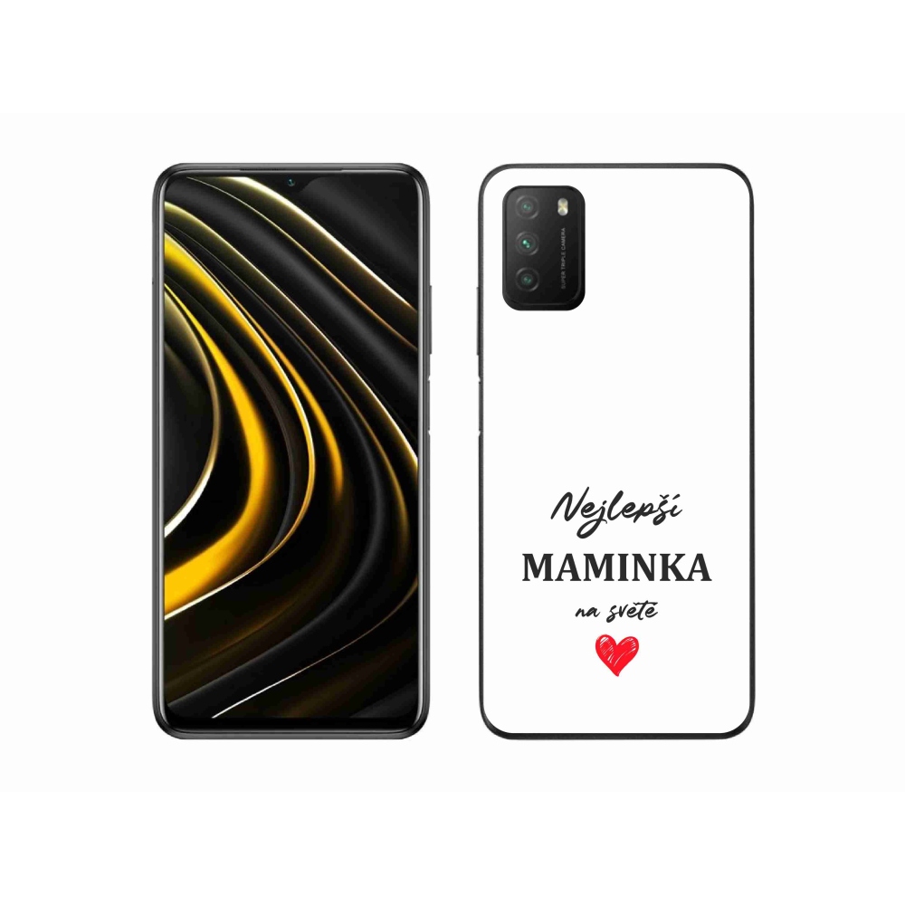 Gélový kryt mmCase na Xiaomi Poco M3 - najlepšia mamička 1 biele pozadie