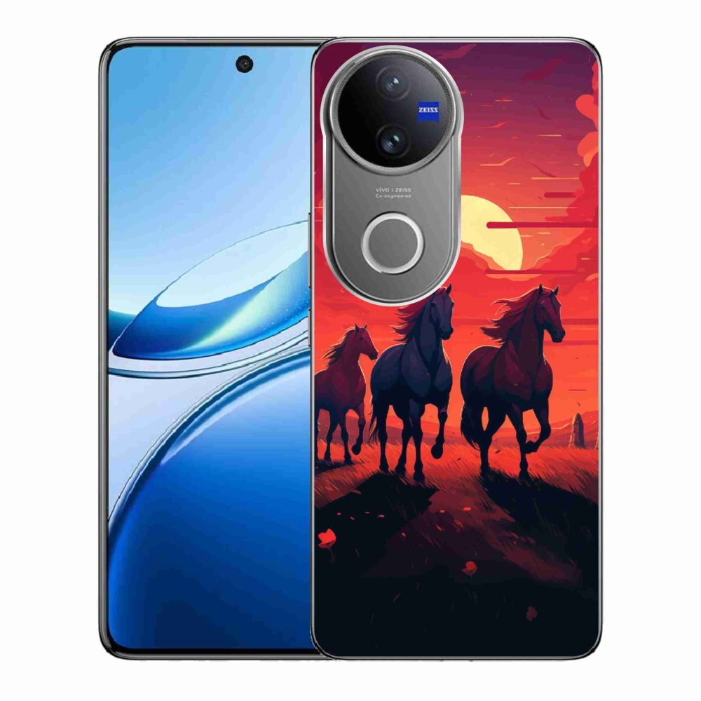 Gélový kryt mmCase na Vivo V50 5G - kone a západ slnka