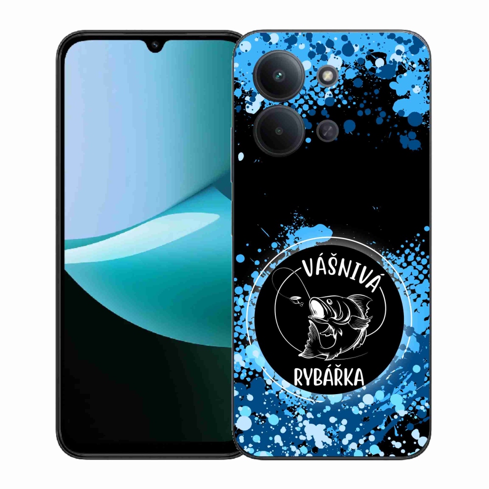Gélový kryt mmCase na Xiaomi Redmi 15C 4G (171mm)/Poco C85 4G (171mm) - vášnivá rybárka čierne pozadie