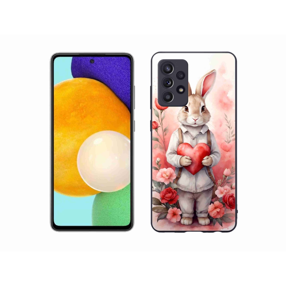 Gélový kryt mmCase na Samsung Galaxy A52s 5G - zajac so srdiečkom