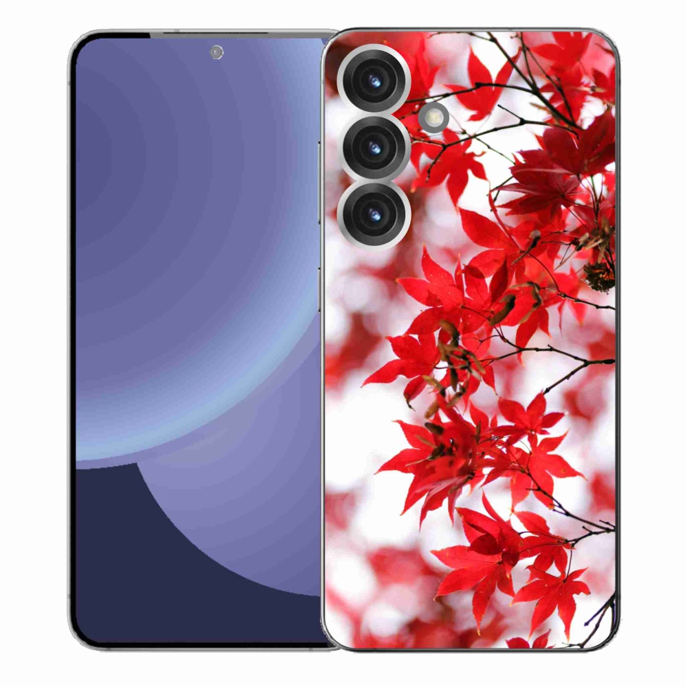 Gélový kryt mmCase na Samsung Galaxy S25+ - červené listy