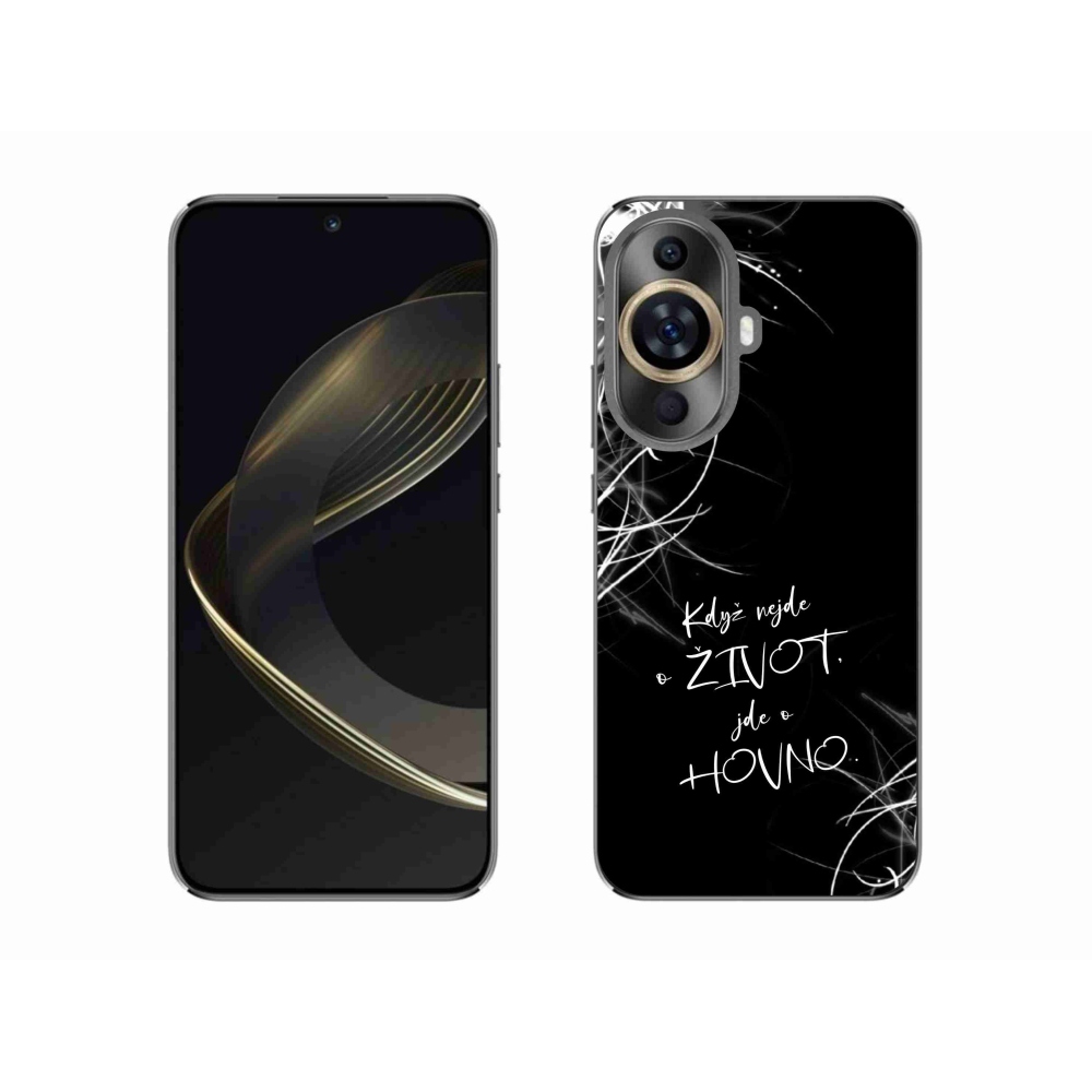 Gélový kryt mmCase na Huawei Nova 11 - vtipný text 16 čierne pozadie