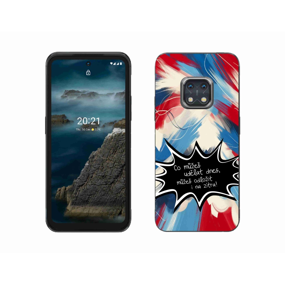 Gélový kryt mmCase na Nokia XR20 - vtipný text 9 čierne pozadie