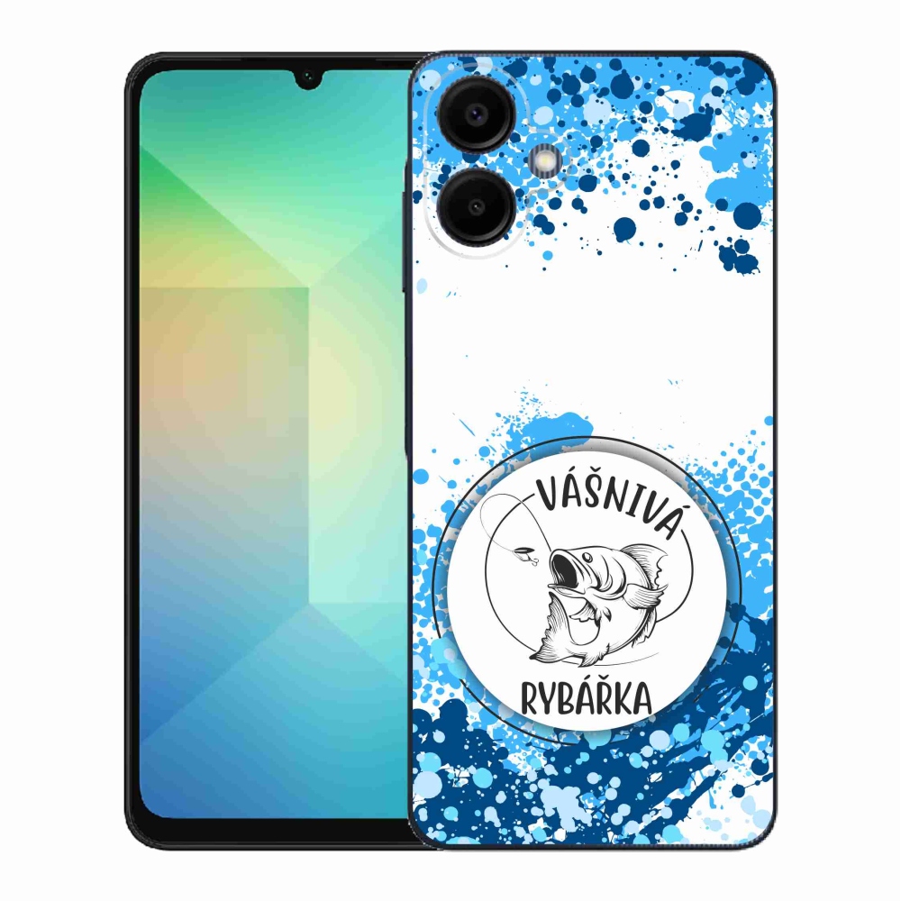 Gélový kryt mmCase na Samsung Galaxy A06 4G - vášnivá rybárka biele pozadie