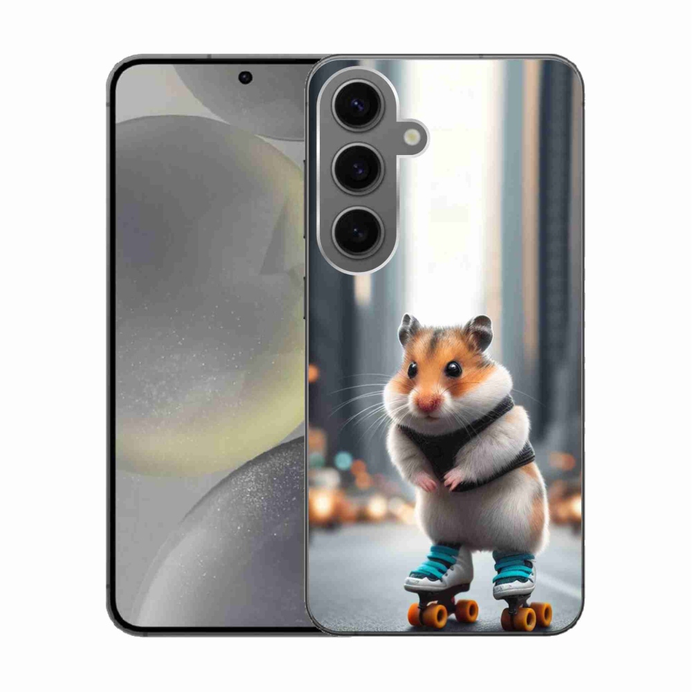 Gélový kryt mmCase na Samsung Galaxy S24 - škrečok na korčuliach