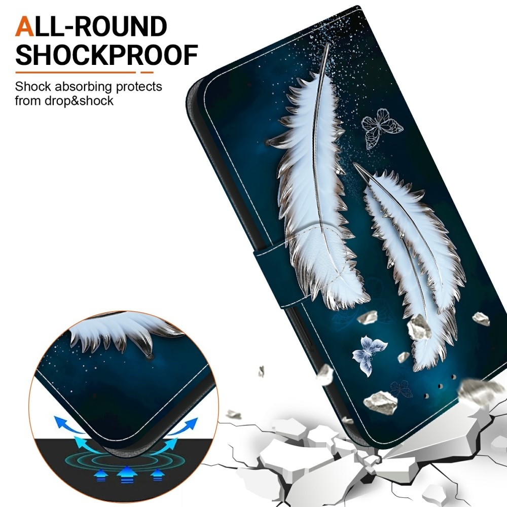 Versatile knižkové púzdro na Samsung Galaxy A06 4G - biela pierka