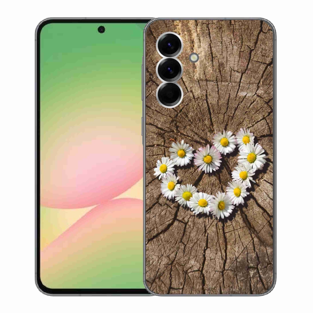 Gélový kryt mmCase na Samsung Galaxy A56 5G - srdce z margaréty