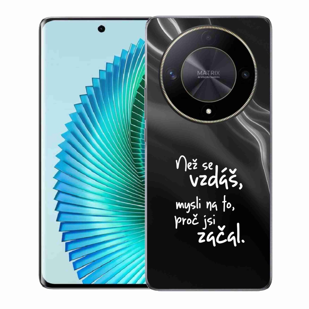 Gélový kryt mmCase na Honor Magic 6 Lite 5G - citát 2 čierne pozadie