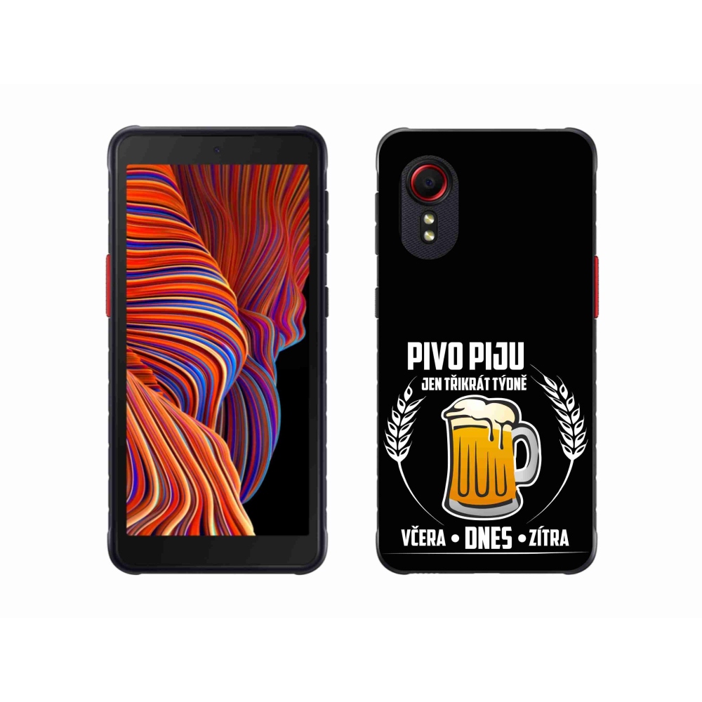 Gélový kryt mmCase na Samsung Galaxy Xcover 5 - pivný motív čierne pozadie