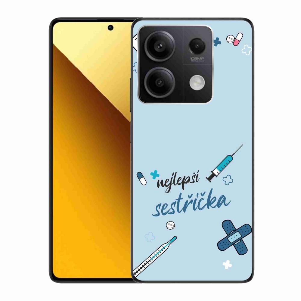 Gélový kryt mmCase na Xiaomi Redmi Note 13 5G - najlepšia sestrička modré pozadie