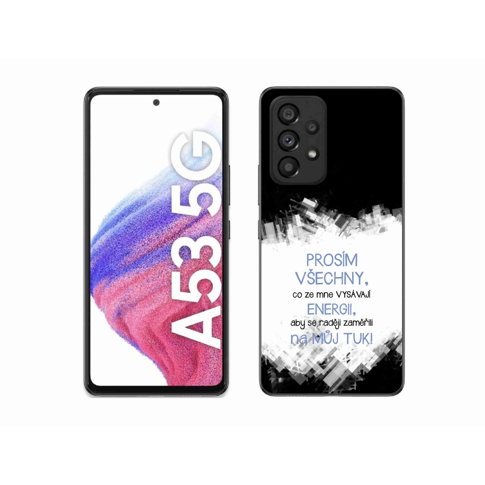 Gélový kryt mmCase na Samsung Galaxy A53 5G - vtipný text 1 modrý