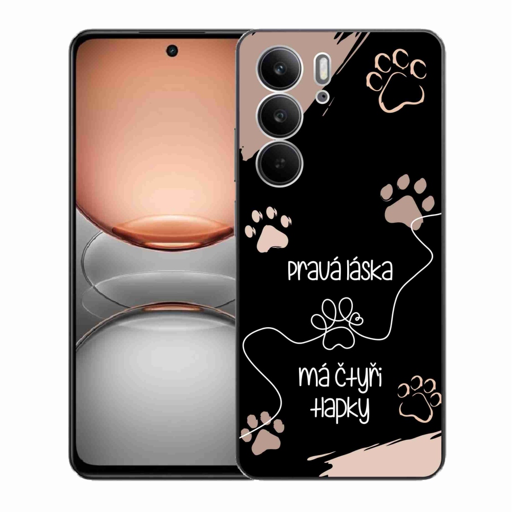 Gélový kryt mmCase na Realme C75 - psí motív 1 čierne pozadie