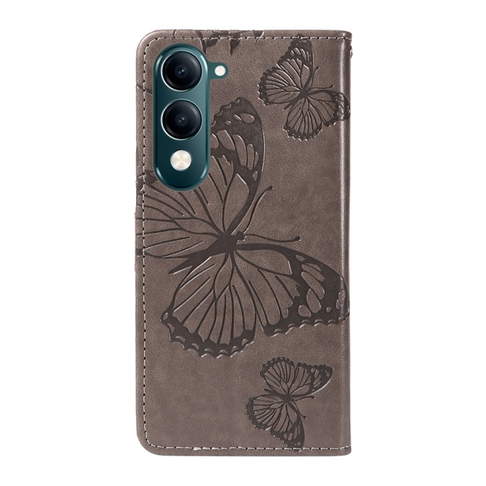 Big Butterfly knižkové puzdro na Vivo Y29s 5G - šedé