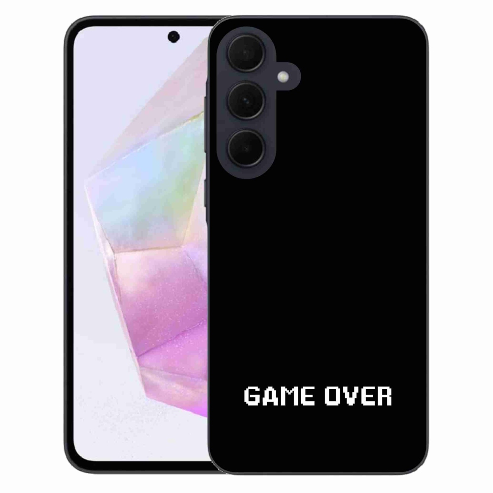 Gélový kryt mmCase na Samsung Galaxy A35 5G - game over čierne pozadie