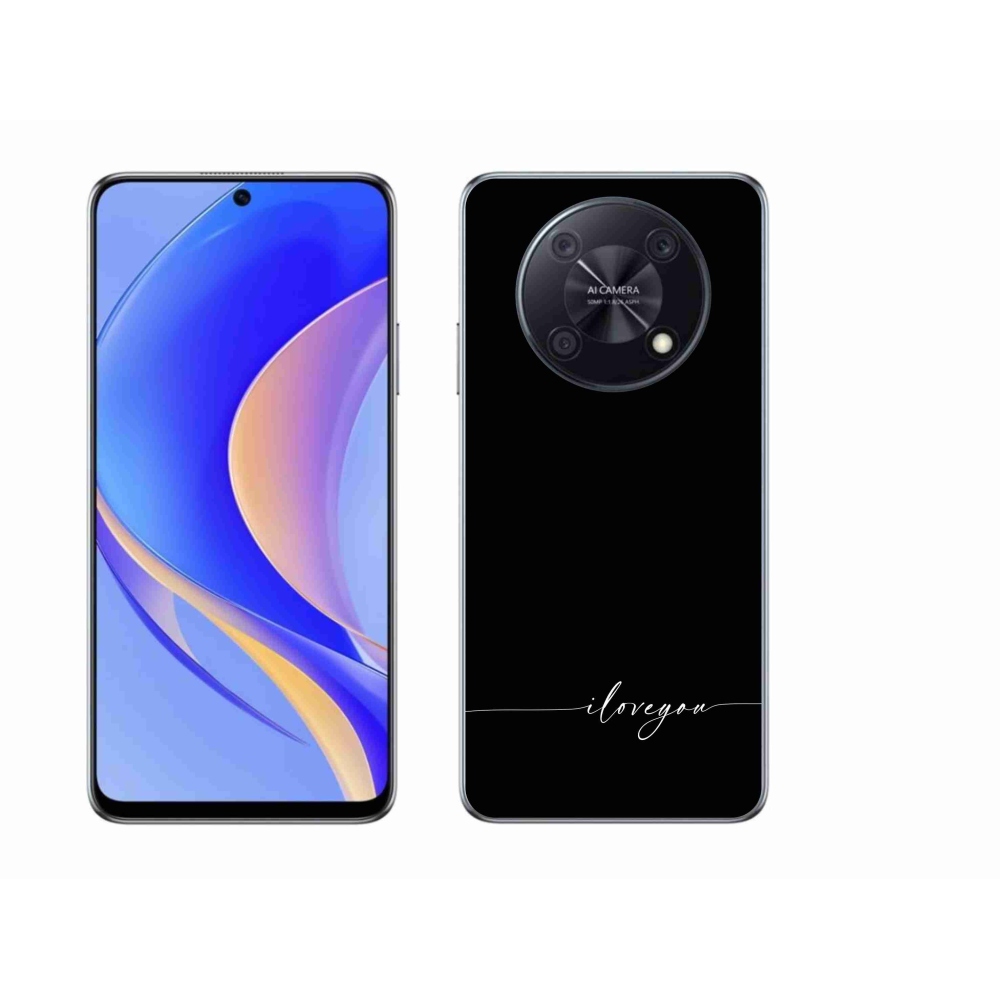 Gélový kryt mmCase na Huawei Nova Y90 - I love you čierne pozadie