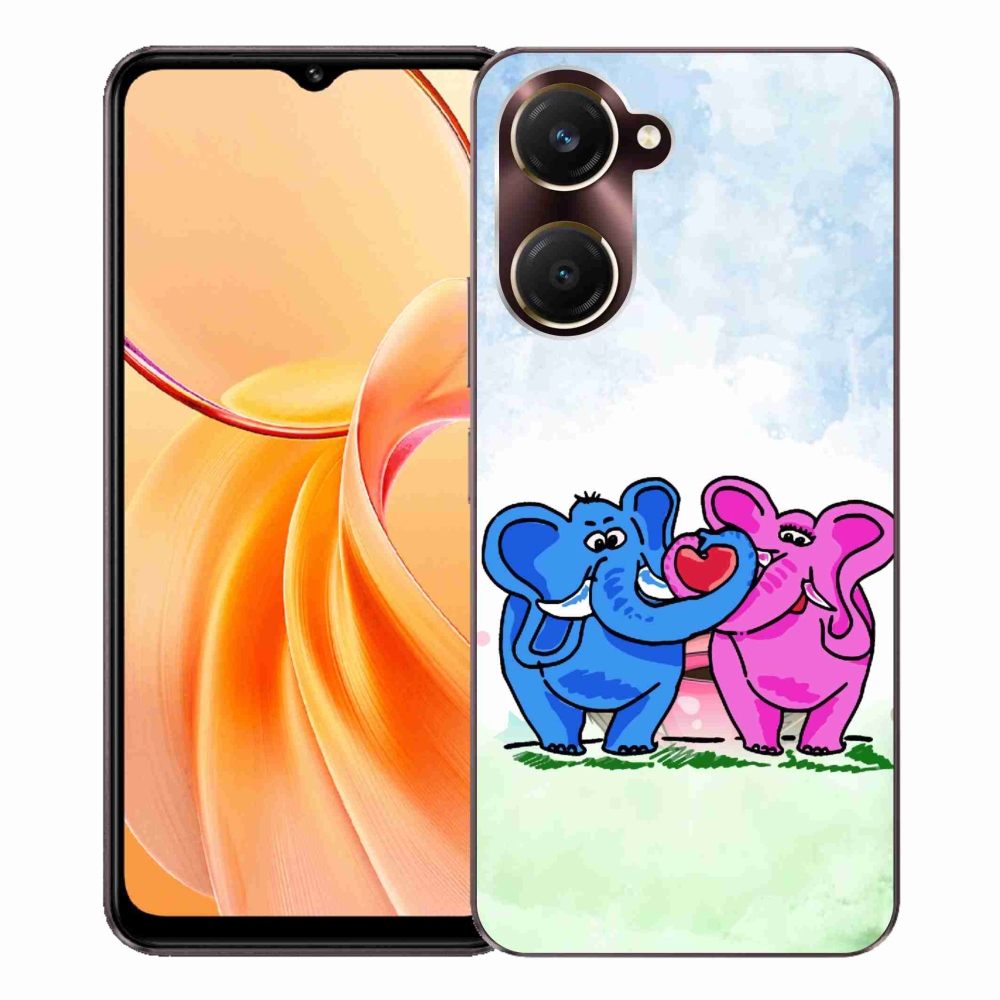 Gélový kryt mmCase na Vivo Y28s 5G - zamilovaní slony