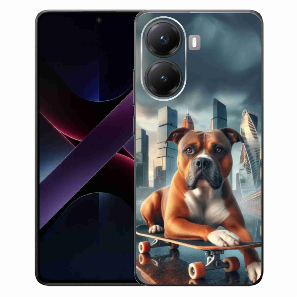 Gélový kryt mmCase na Xiaomi Poco X7 Pro 5G - pes na skateboarde