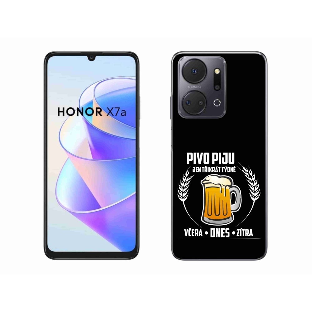 Gélový kryt mmCase na Honor X7a - pivný motív čierne pozadie