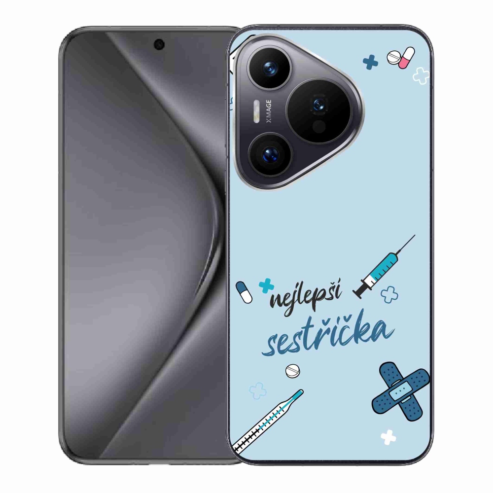 Gélový kryt mmCase na Huawei Pura 70 - najlepšia sestrička modré pozadie