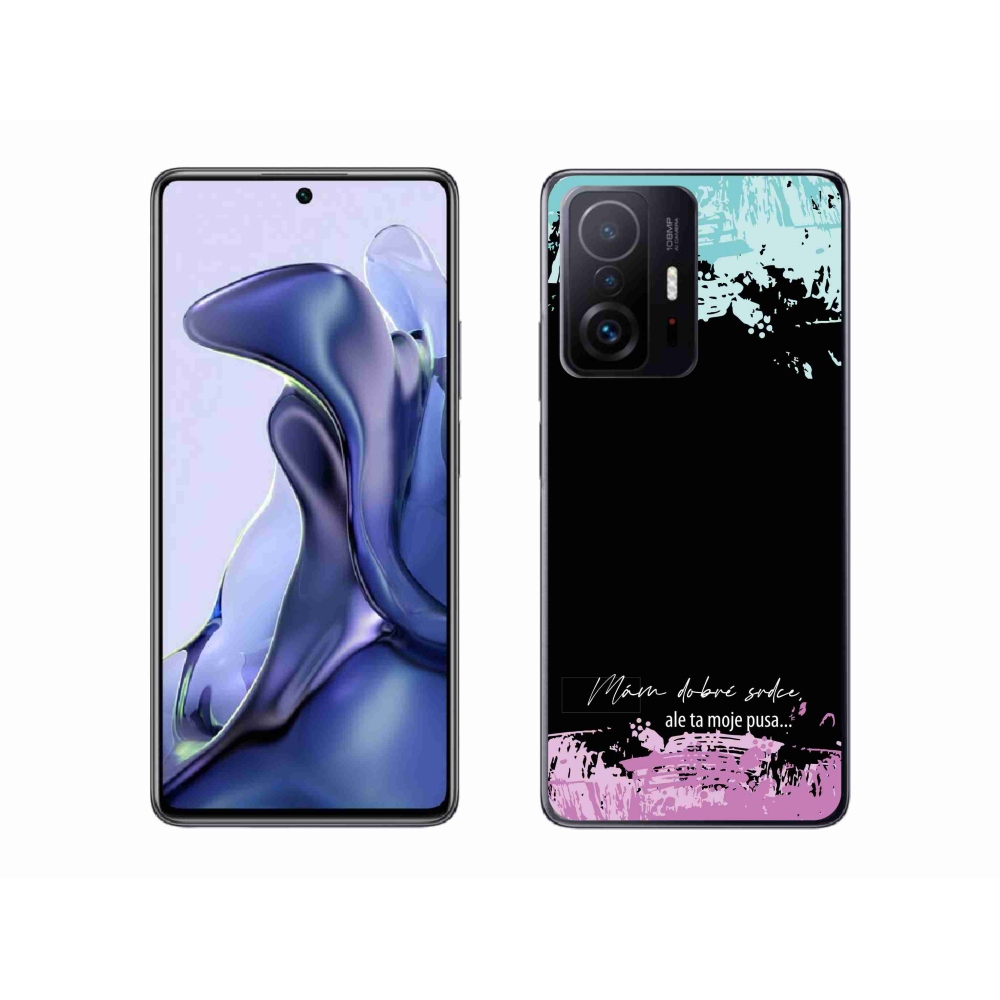 Gélový kryt mmCase na Xiaomi 11T - vtipný text 3 čierne pozadie