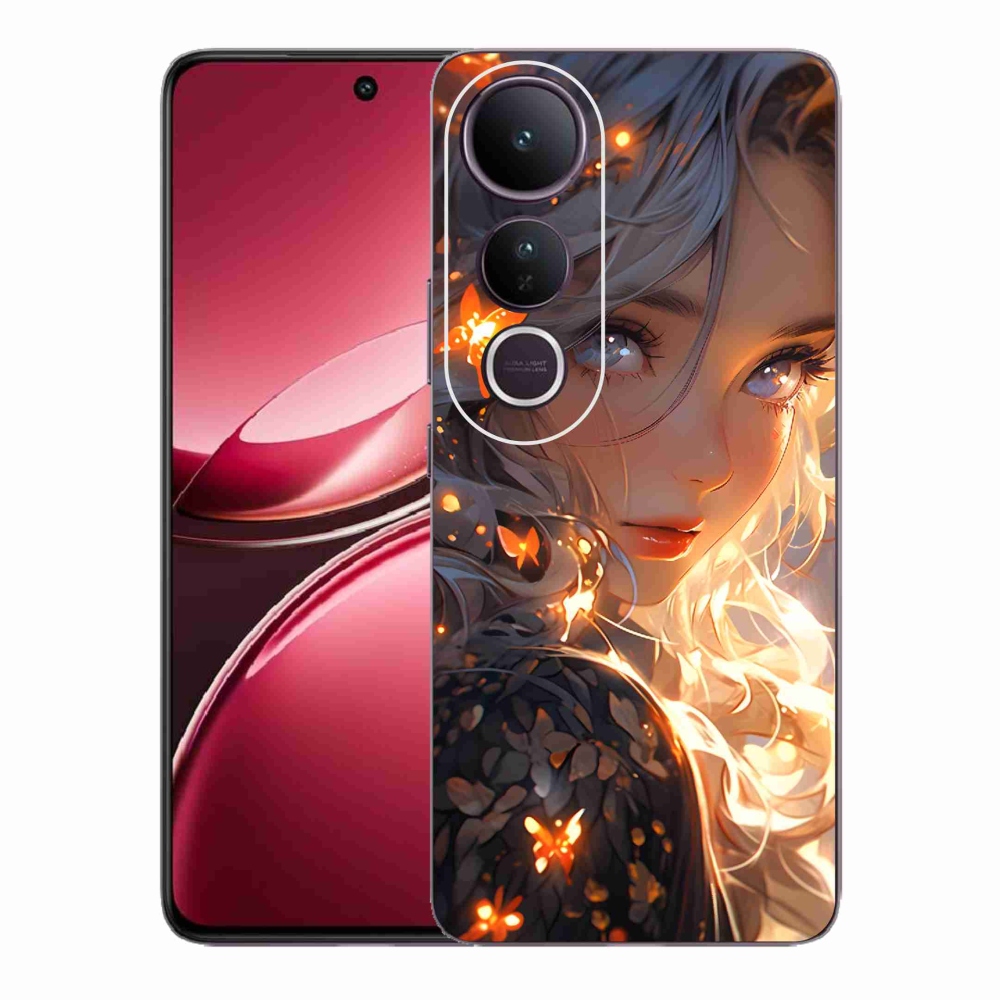 Gélový kryt mmCase na Vivo V50 Lite 4G/5G - dievča a motýle