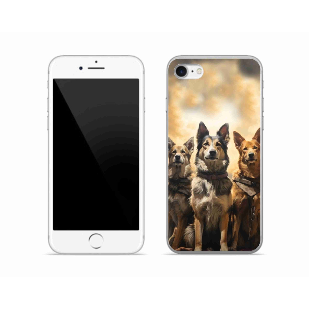 Gélový kryt mmCase na iPhone SE (2020) - tri psy