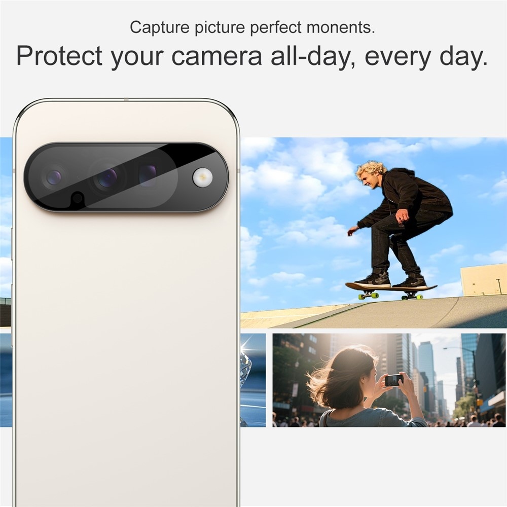Ochranné sklo šošovky fotoaparátu na Google Pixel 10 - čierne