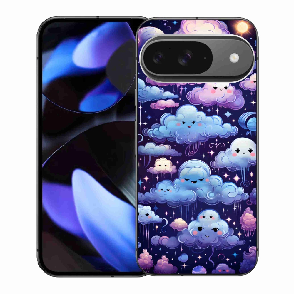 Gélový kryt mmCase na Google Pixel 9/9 Pro - mráčiky