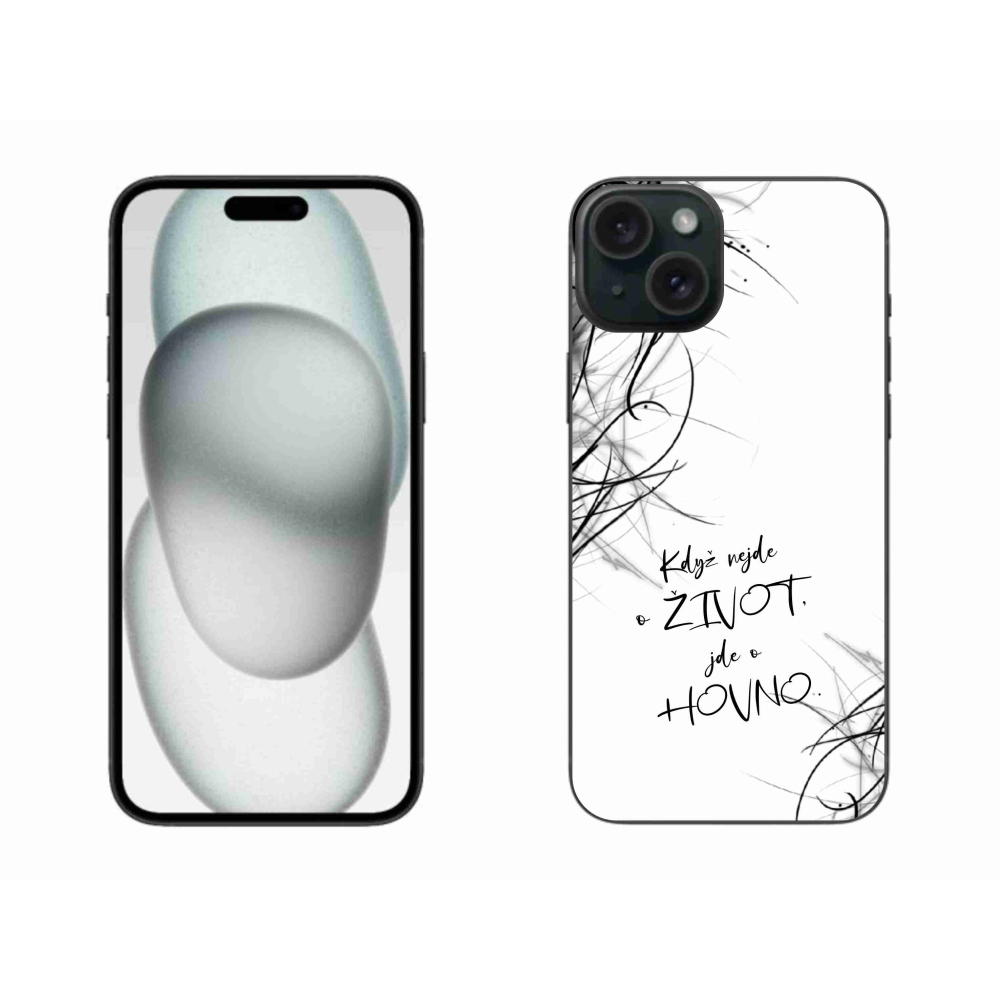 Gélový kryt mmCase na iPhone 15 Plus - vtipný text 16 biele pozadie