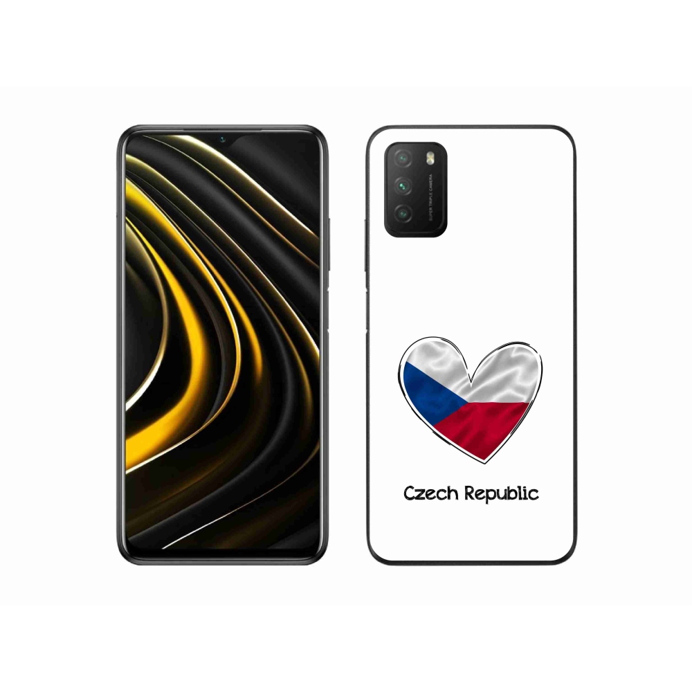Gélový kryt mmCase na Xiaomi Poco M3 - vlajka srdca biele pozadie