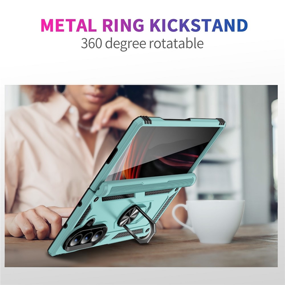 Ring odolný kryt na Samsung Galaxy Z Fold7 5G - modrozelený