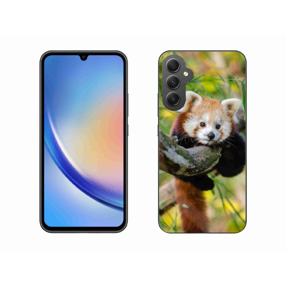 Gélový kryt mmCase na Samsung Galaxy A34 5G - panda červená