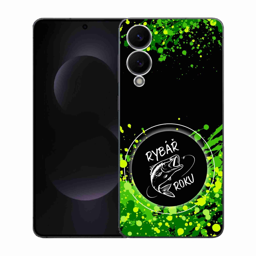 Gélový kryt mmCase na Samsung Galaxy S25 Edge - rybár roku čierne pozadie