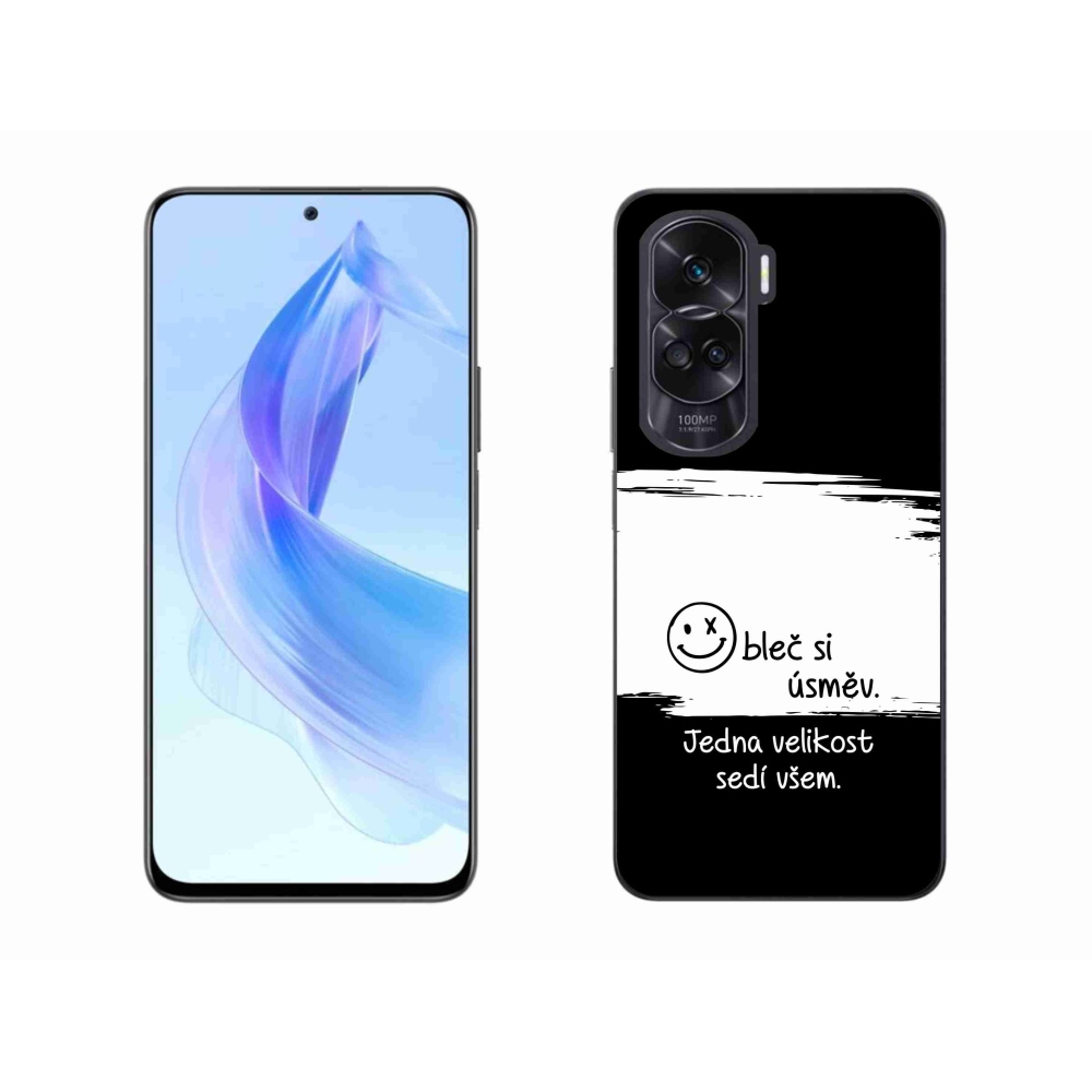 Gélový kryt mmCase na Honor 90 Lite - vtipný text 8 bieločierne pozadie