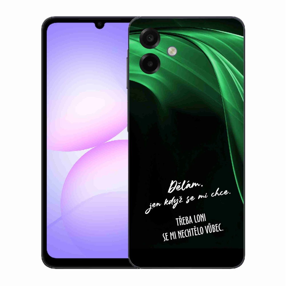 Gélový kryt mmCase na Samsung Galaxy A07 4G - vtipný text 12 čierne pozadie