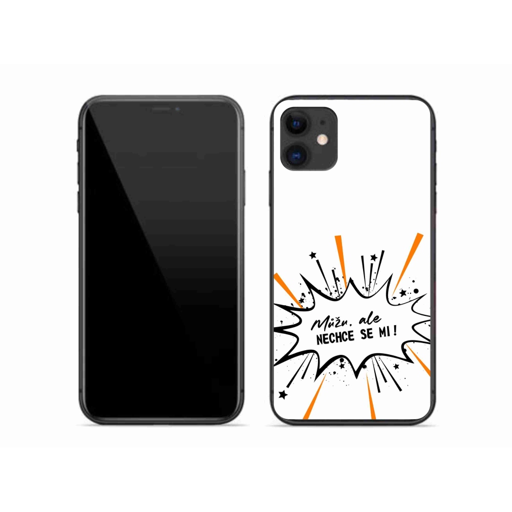 Gélový kryt mmCase na iPhone 11 - vtipný text 11 biele pozadie