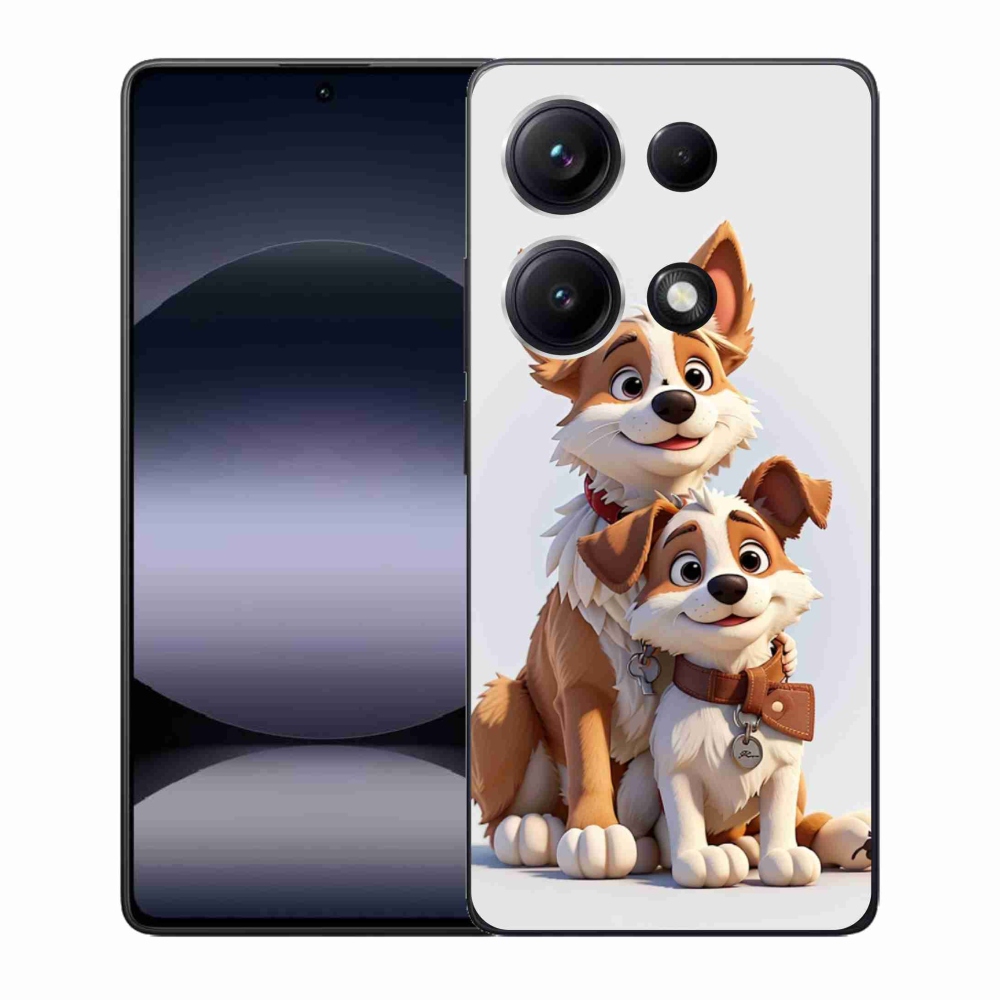 Gélový kryt mmCase na Xiaomi Redmi Note 14S - kreslenie psy