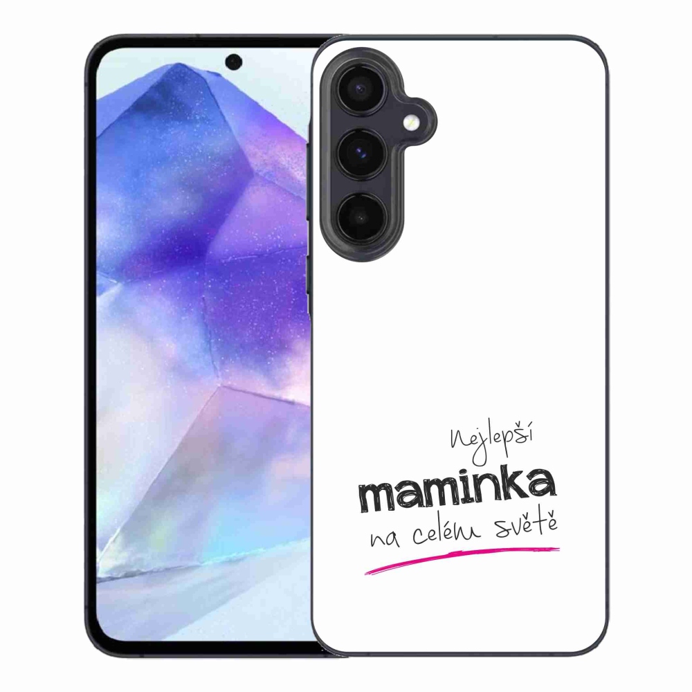 Gélový kryt mmCase na Samsung Galaxy A55 5G - najlepšia mamička 4 biele pozadie