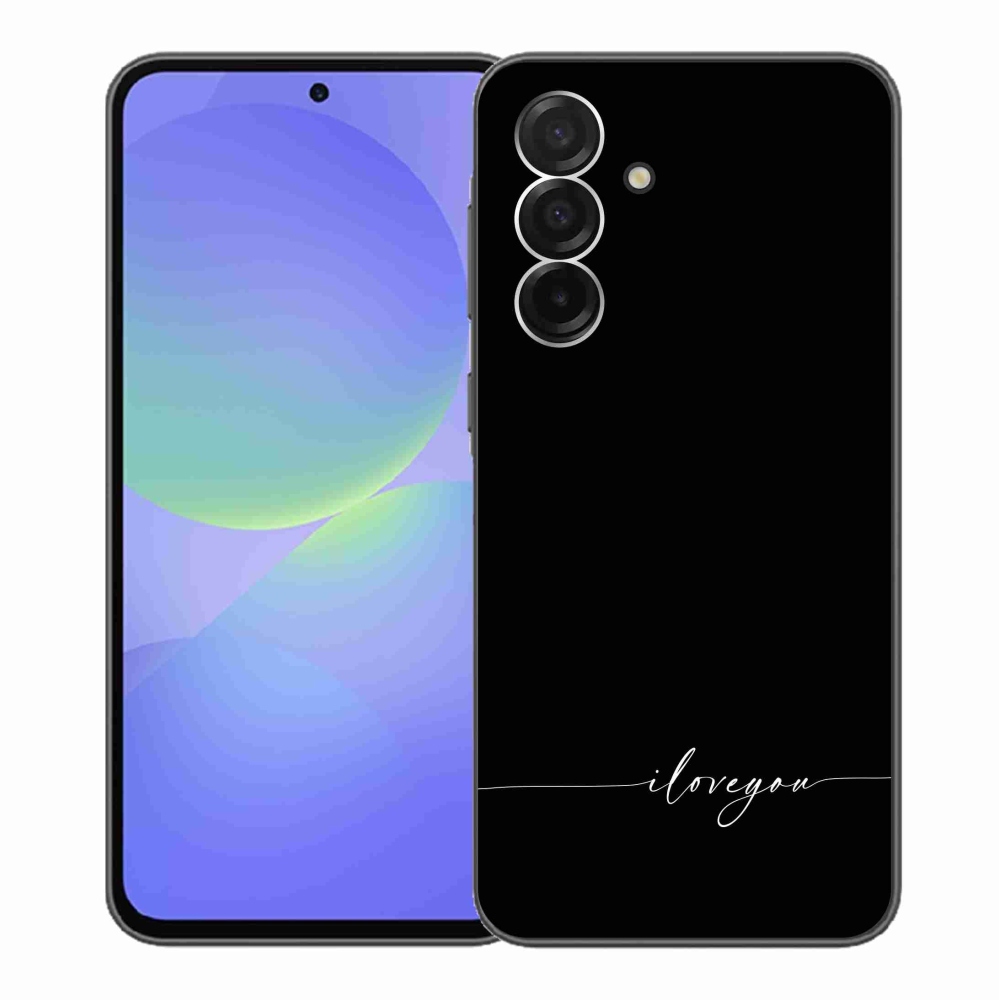 Gélový kryt mmCase na Samsung Galaxy A36 5G - I love you čierne pozadie