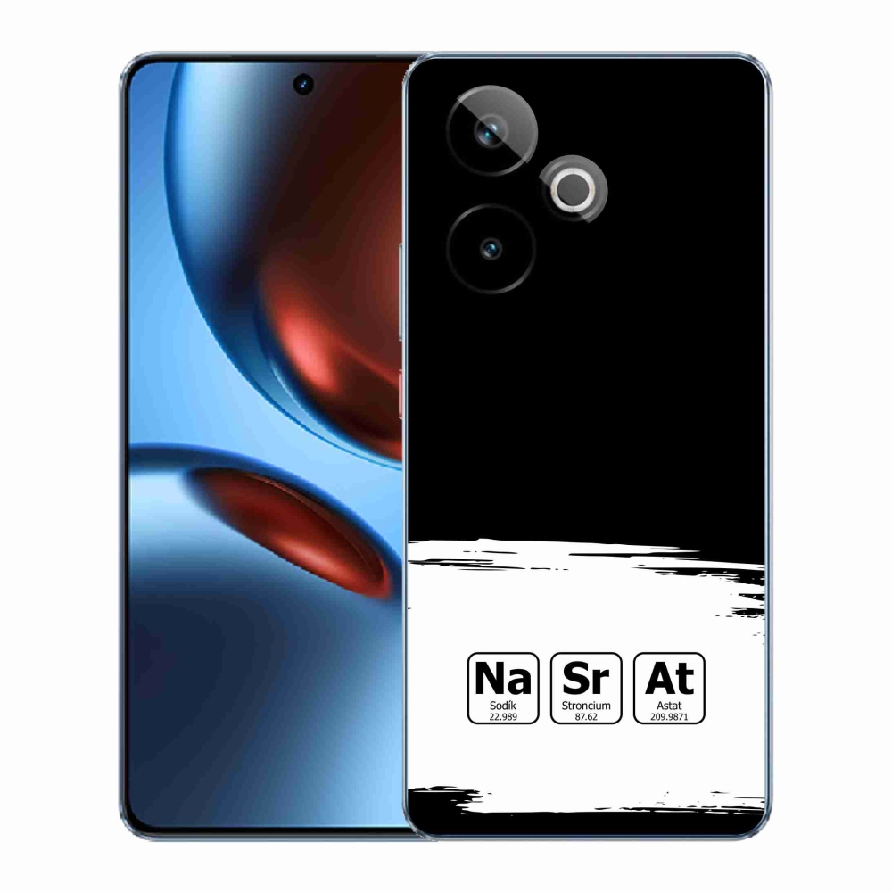 Gélový kryt mmCase na Realme GT 7 5G/GT 7T 5G - chemické prvky bieločierne pozadie
