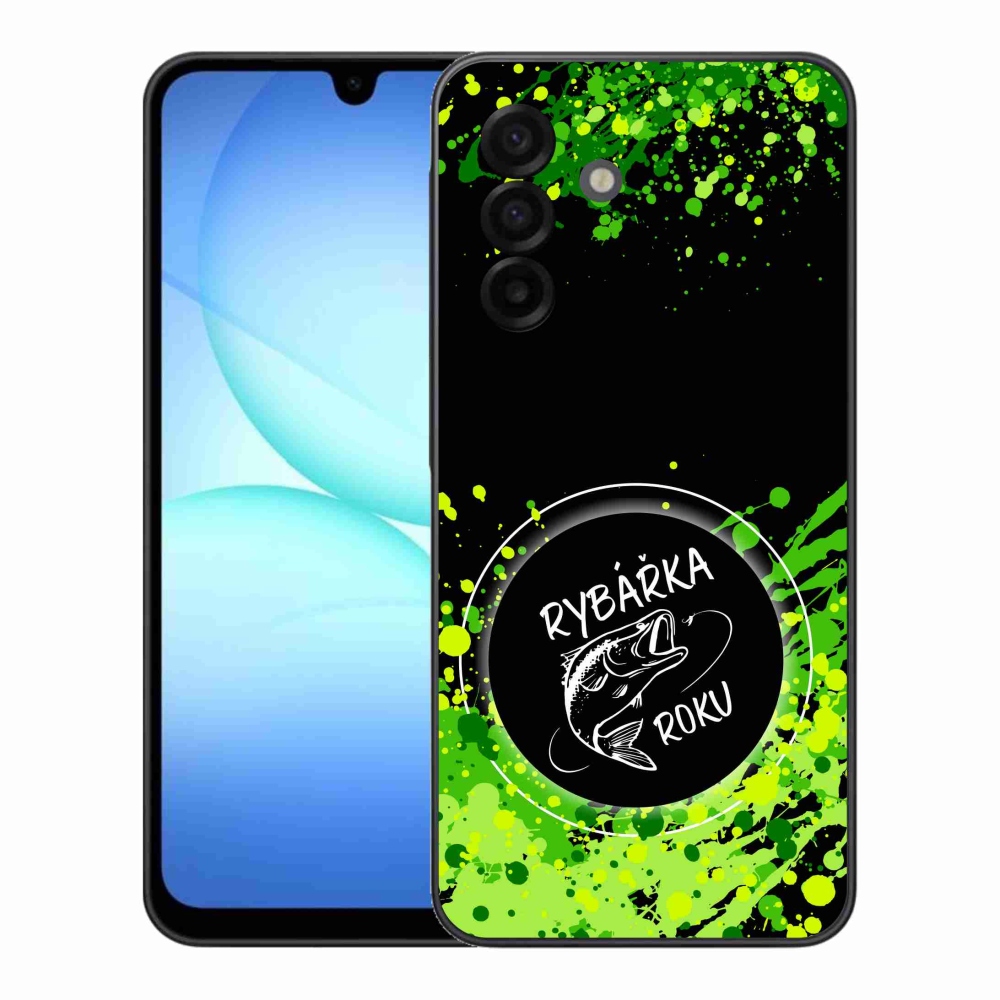 Gélový kryt mmCase na Samsung Galaxy A17 5G - rybárka roku čierne pozadie