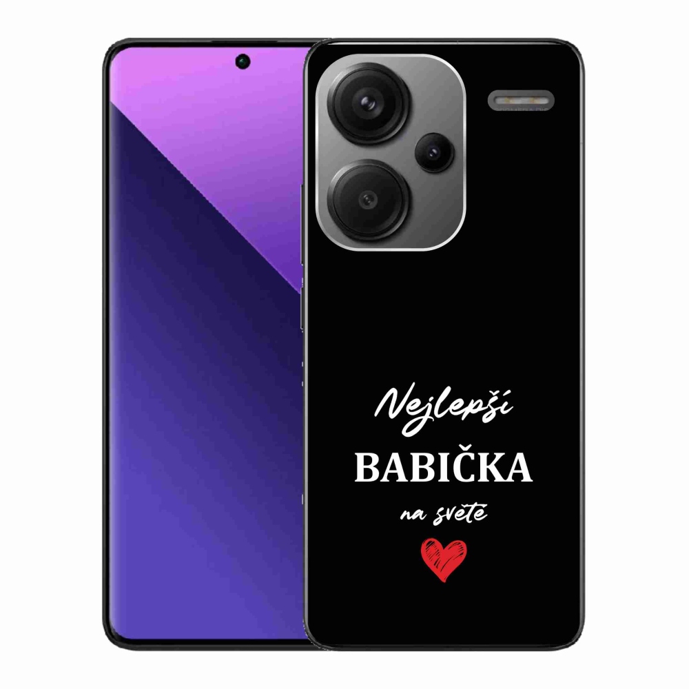 Gélový kryt mmCase na Xiaomi Redmi Note 13 Pro+ 5G - najlepšia babička 1 čierne pozadie
