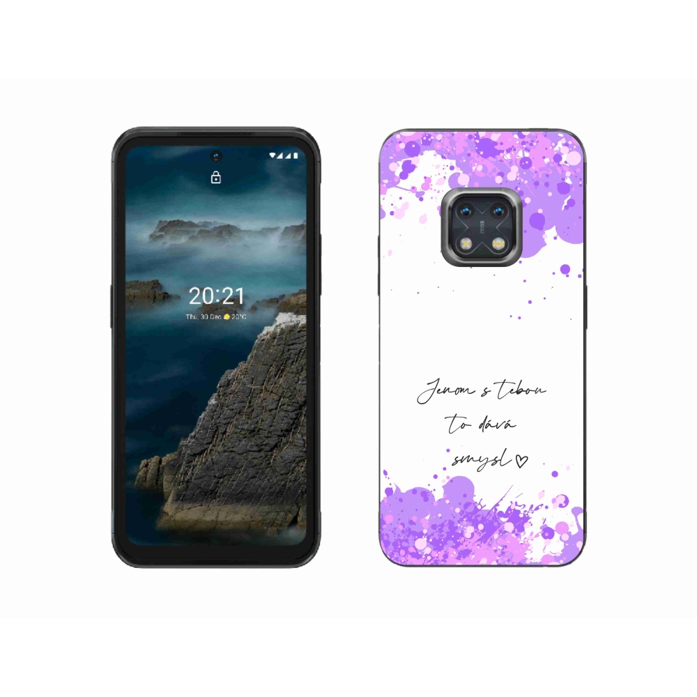 Gélový kryt mmCase na Nokia XR20 - zamilovaný text biele pozadie