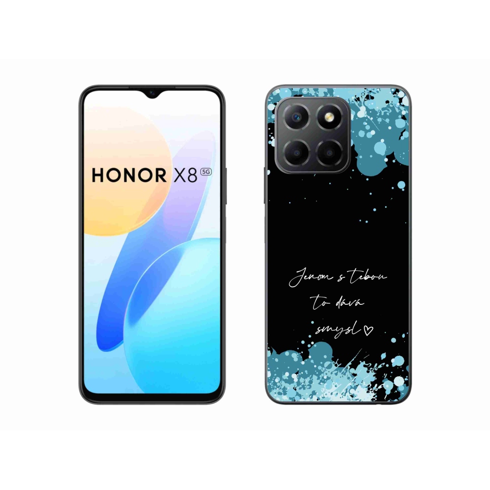 Gélový kryt mmCase na Honor X8 5G/Honor 70 Lite 5G - zamilovaný text čierne pozadie
