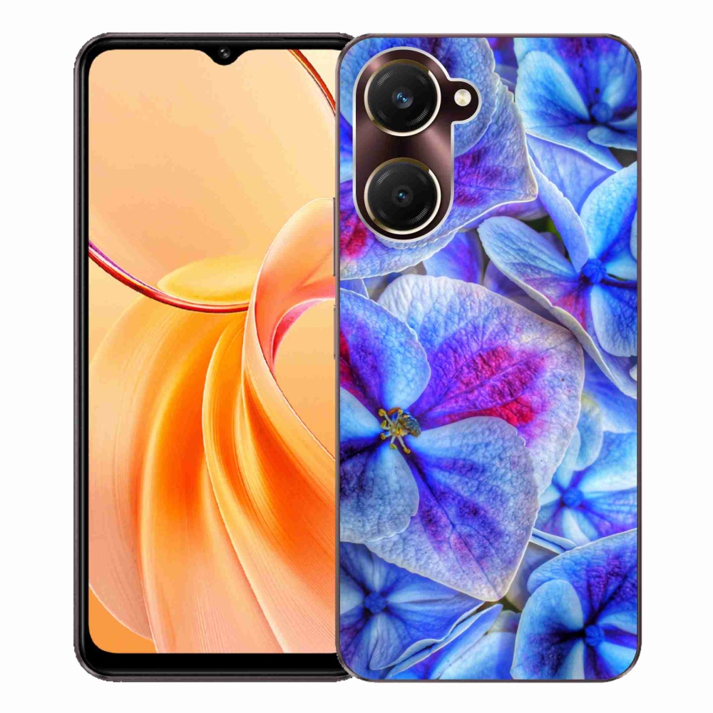 Gélový kryt mmCase na Vivo Y28s 5G - modré kvety 1