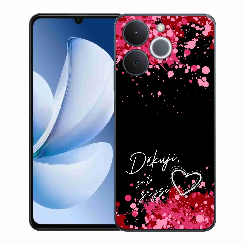Gélový kryt mmCase na Realme Note 70T - zamilovaný text 2 čierne pozadie
