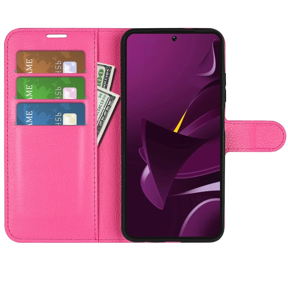 Litchi knižkové púzdro na Xiaomi Poco M7 Pro 5G - rose